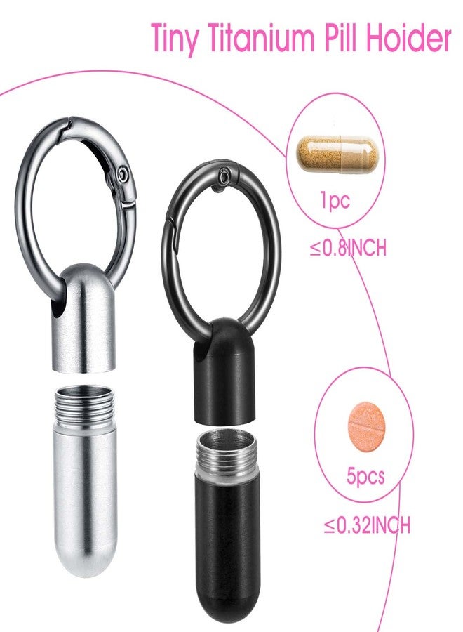 Qianyu 2 PCS Micro Keychain Pill Holder Small Pill Case Waterproof Medicine Organizer Tiny Pills Holder Bottle Portable Container with Keyring for Travel Outdoor Purse Pocket - Image 3
